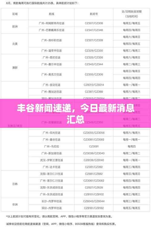 丰谷新闻速递，今日最新消息汇总